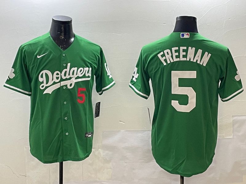 Men Los Angeles Dodgers #5 Freeman Green Fashion 2025 Nike MLB Jersey style 1->los angeles dodgers->MLB Jersey